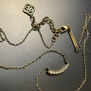Kendra Scott Whitlee Pendant Necklace Pave Crystal Gold Plated